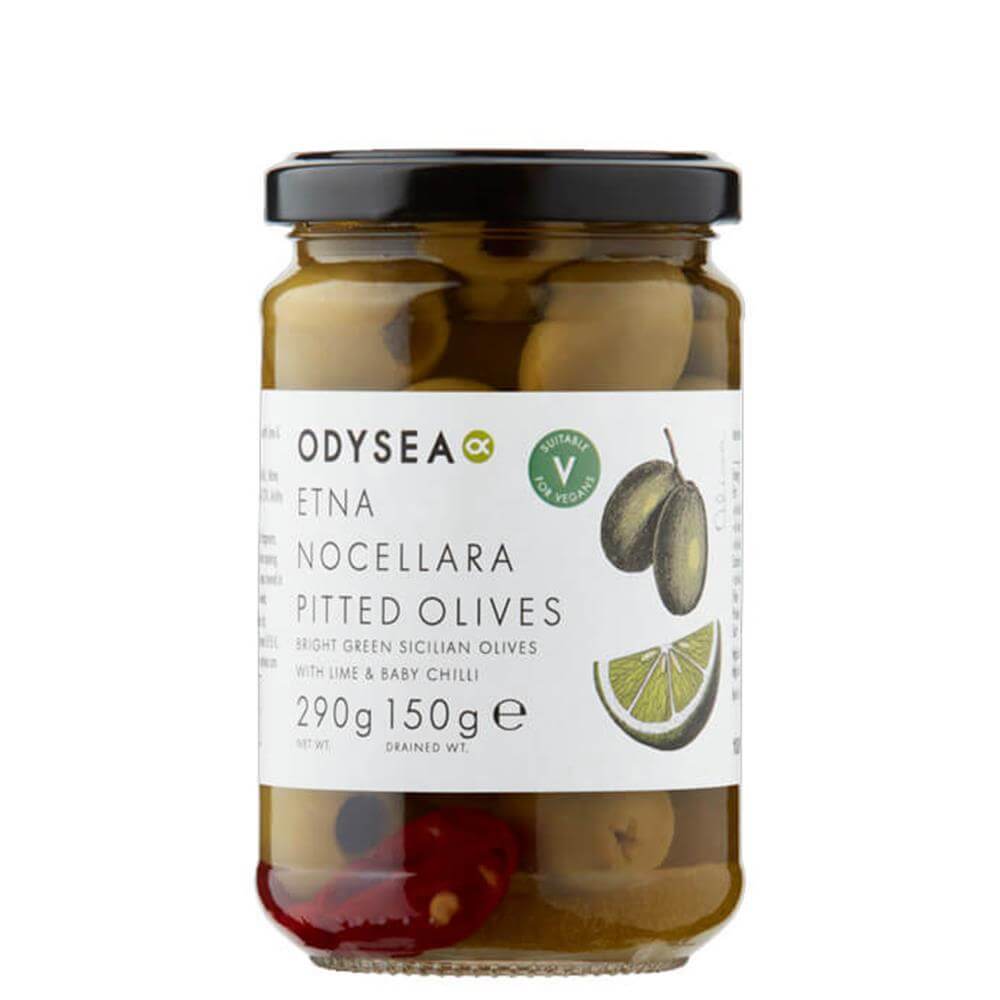 Odysea Etna Nocellara Pitted Olives With Lime & Chilli 150g